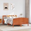 Estructura de cama sin colchón madera maciza marrón 135x190 cm