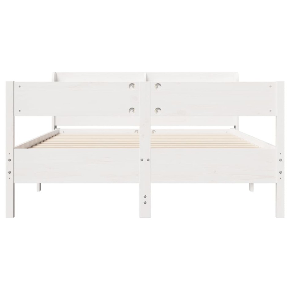 Estructura de cama sin colchón madera de pino blanca 140x200