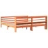 Cama sin colchón madera maciza de pino marrón cera 200x200
