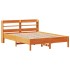 Cama sin colchón madera maciza de pino marrón cera 140x190