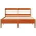Cama sin colchón madera maciza de pino marrón cera 140x190