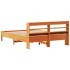 Cama sin colchón madera maciza de pino marrón cera 140x190