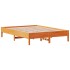 Cama sin colchón madera maciza de pino marrón cera 140x190