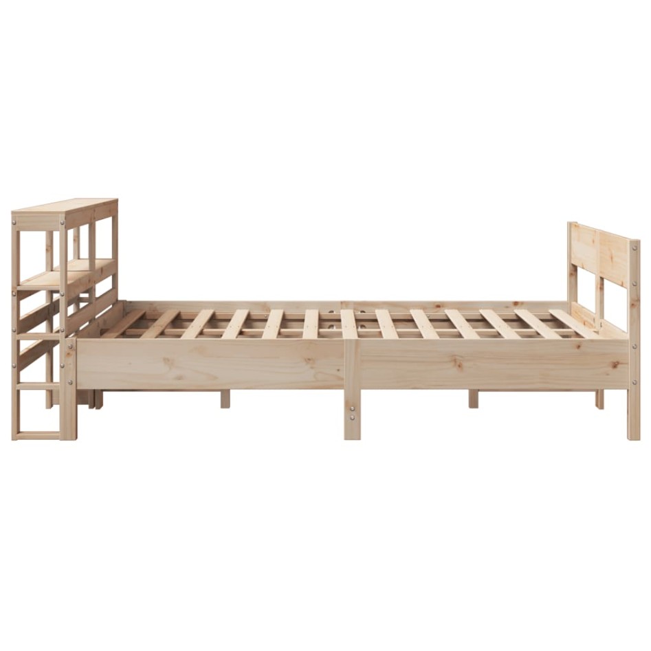 Estructura de cama sin colchón madera maciza de pino 120x190