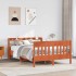 Cama sin colchón madera maciza de pino marrón cera 160x200