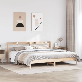 Estructura de cama sin colchón madera maciza de pino 180x200