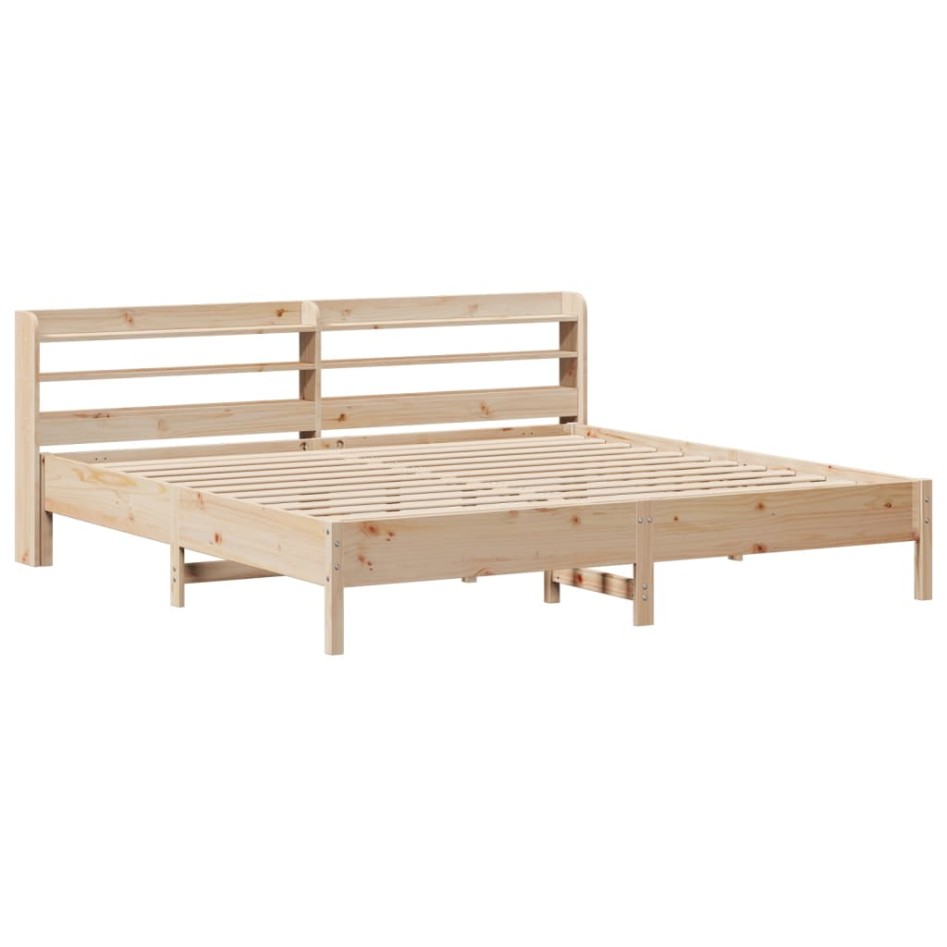 Estructura de cama sin colchón madera maciza de pino 180x200