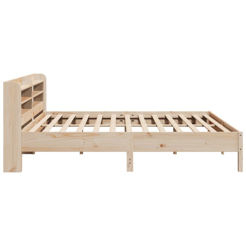 Estructura de cama sin colchón madera maciza de pino 180x200