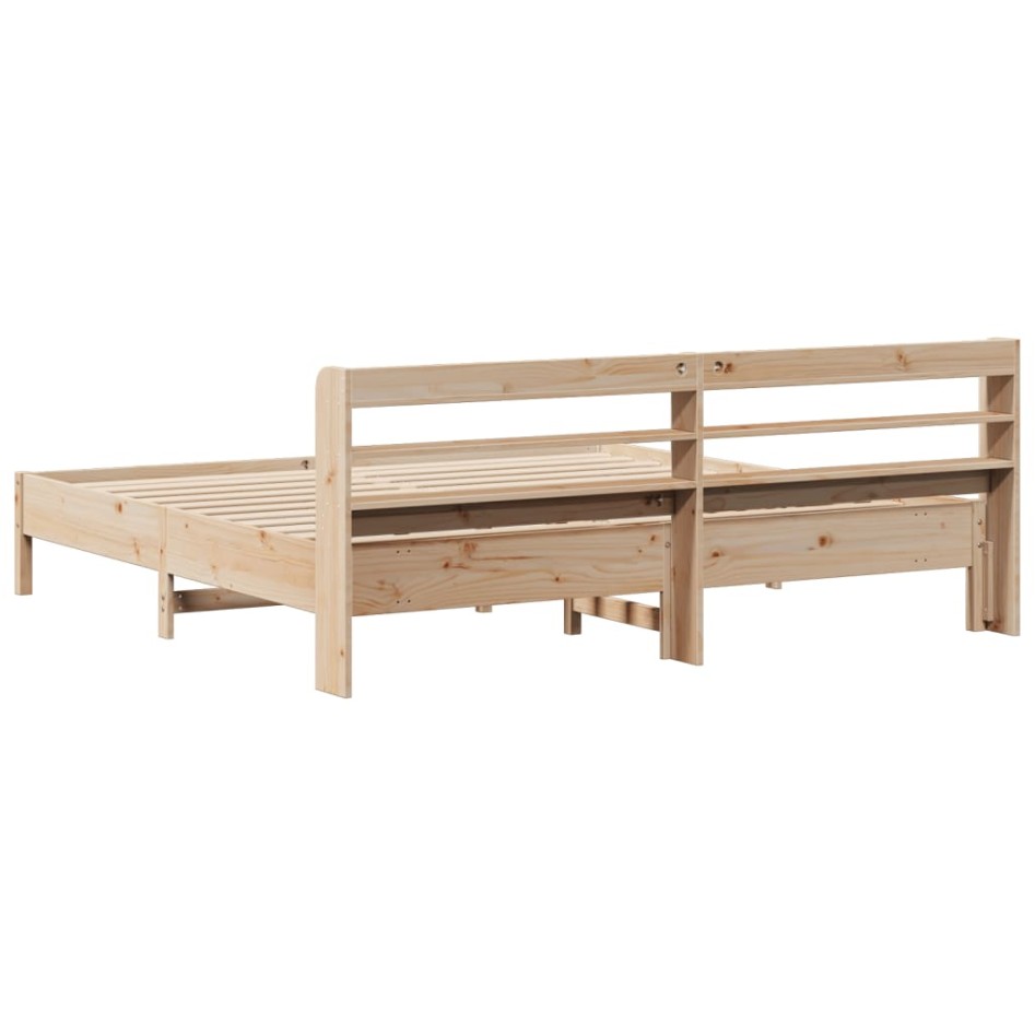 Estructura de cama sin colchón madera maciza de pino 180x200