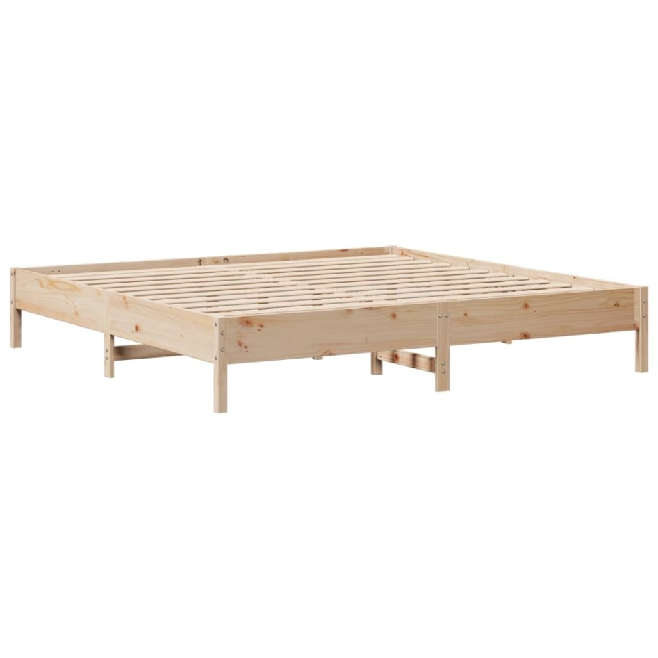 Estructura de cama sin colchón madera maciza de pino 180x200