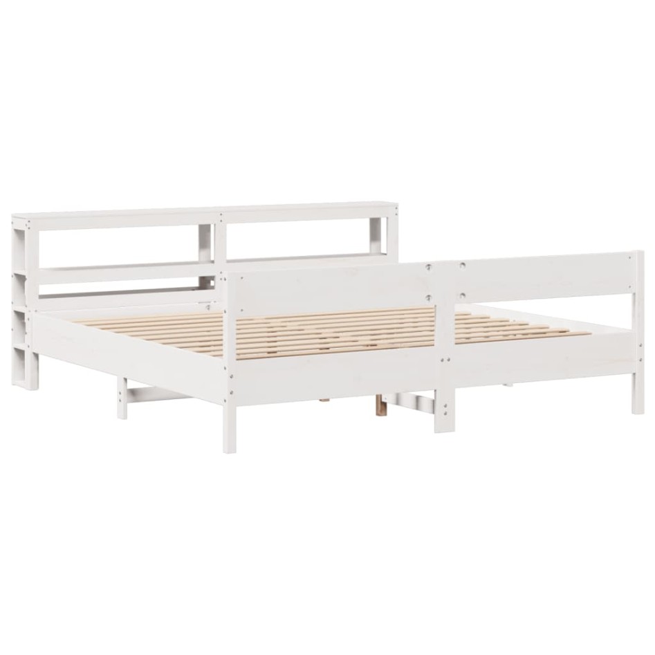 Estructura de cama sin colchón madera maciza blanca 200x200
