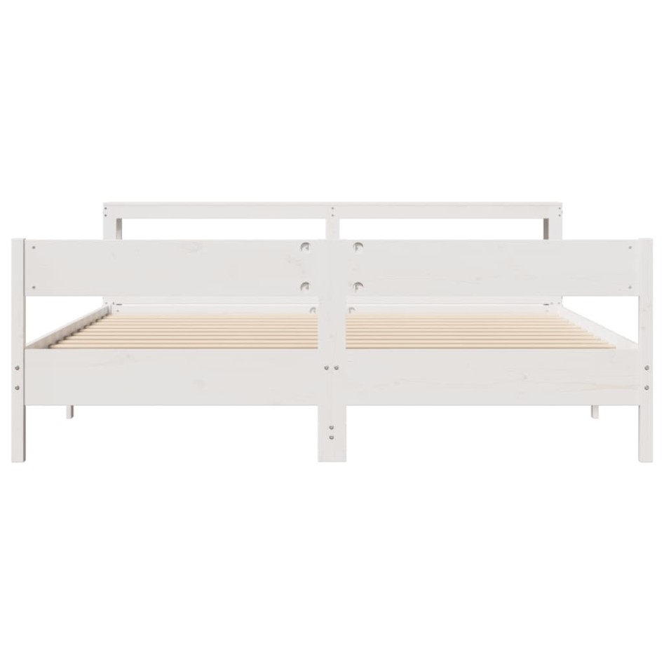 Estructura de cama sin colchón madera maciza blanca 200x200