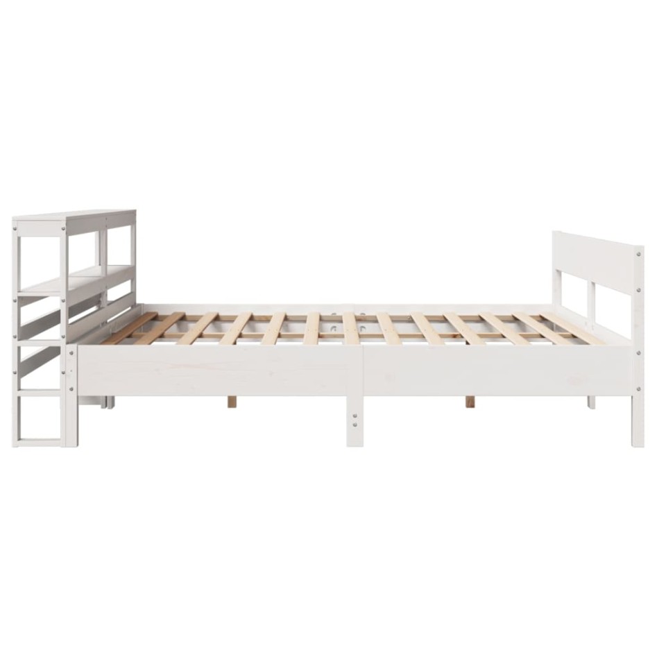 Estructura de cama sin colchón madera maciza blanca 200x200