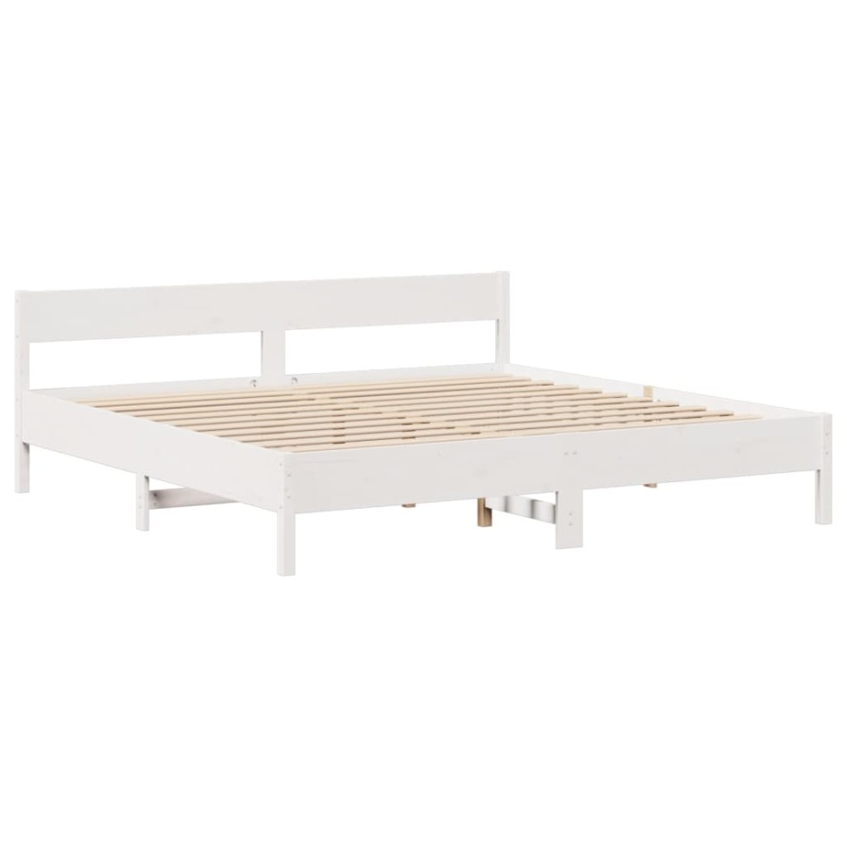 Estructura de cama sin colchón madera maciza blanca 200x200