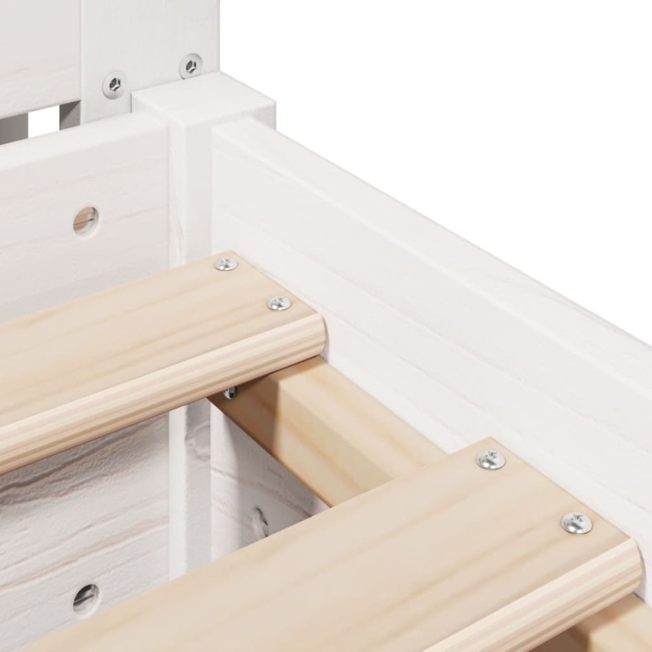 Estructura de cama sin colchón madera maciza blanca 200x200