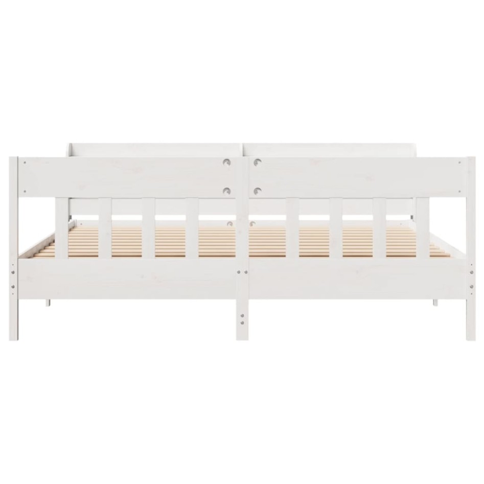 Estructura de cama sin colchón madera maciza blanca 200x200