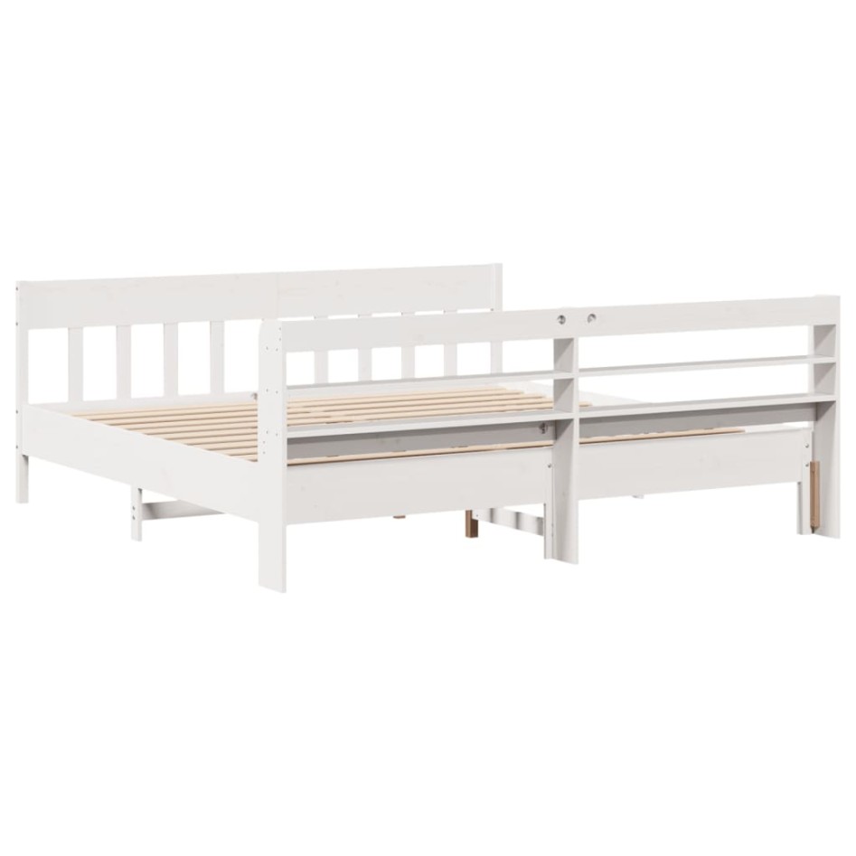 Estructura de cama sin colchón madera maciza blanca 200x200