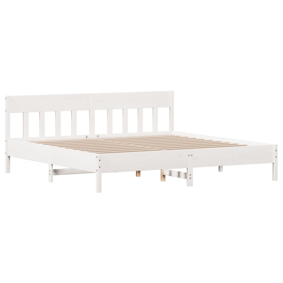 Estructura de cama sin colchón madera maciza blanca 200x200