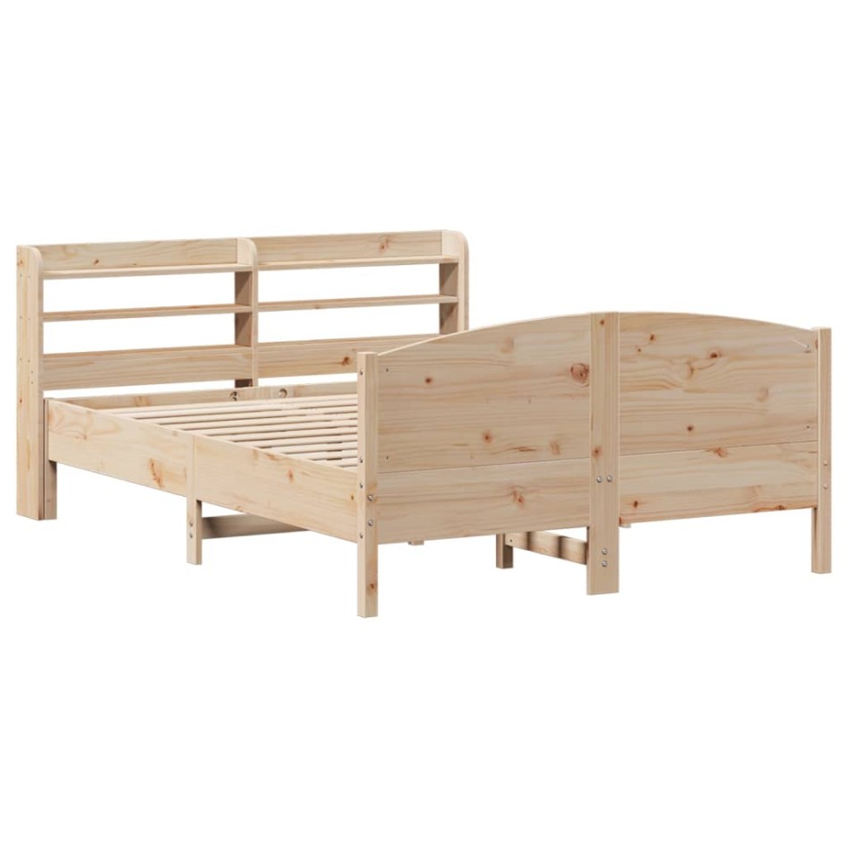 Estructura de cama sin colchón madera de pino blanco 150x200