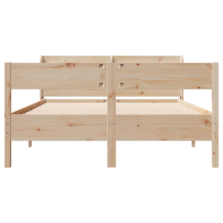 Estructura de cama sin colchón madera maciza de pino 160x200