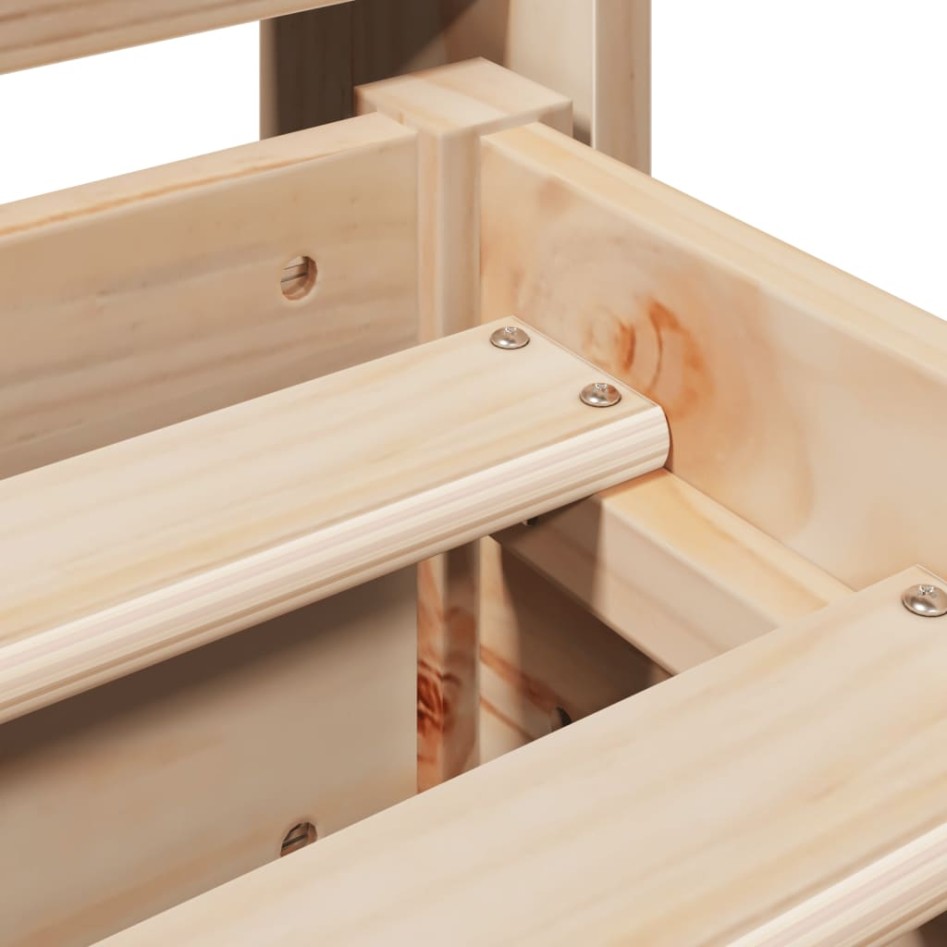 Estructura de cama sin colchón madera maciza de pino 160x200