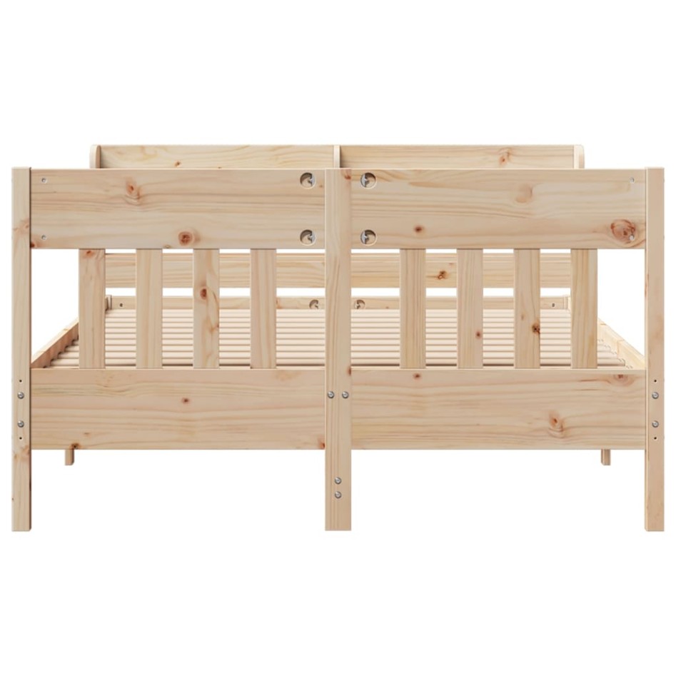 Estructura de cama sin colchón madera maciza de pino 140x190