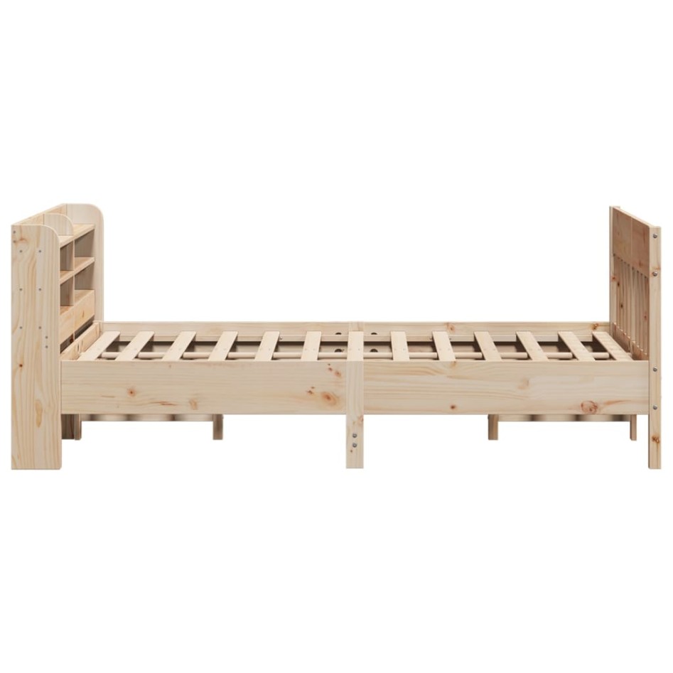 Estructura de cama sin colchón madera maciza de pino 140x190