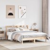 Estructura de cama sin colchón madera maciza de pino 140x190 cm