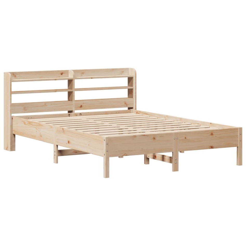 Estructura de cama sin colchón madera maciza de pino 140x190