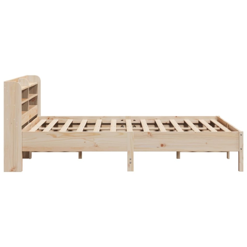 Estructura de cama sin colchón madera maciza de pino 140x190