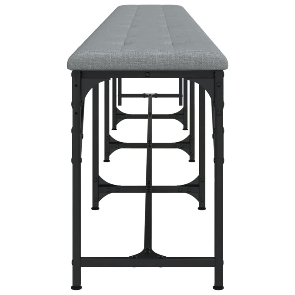 Banco de comedor acero y tela gris claro 248x32x45