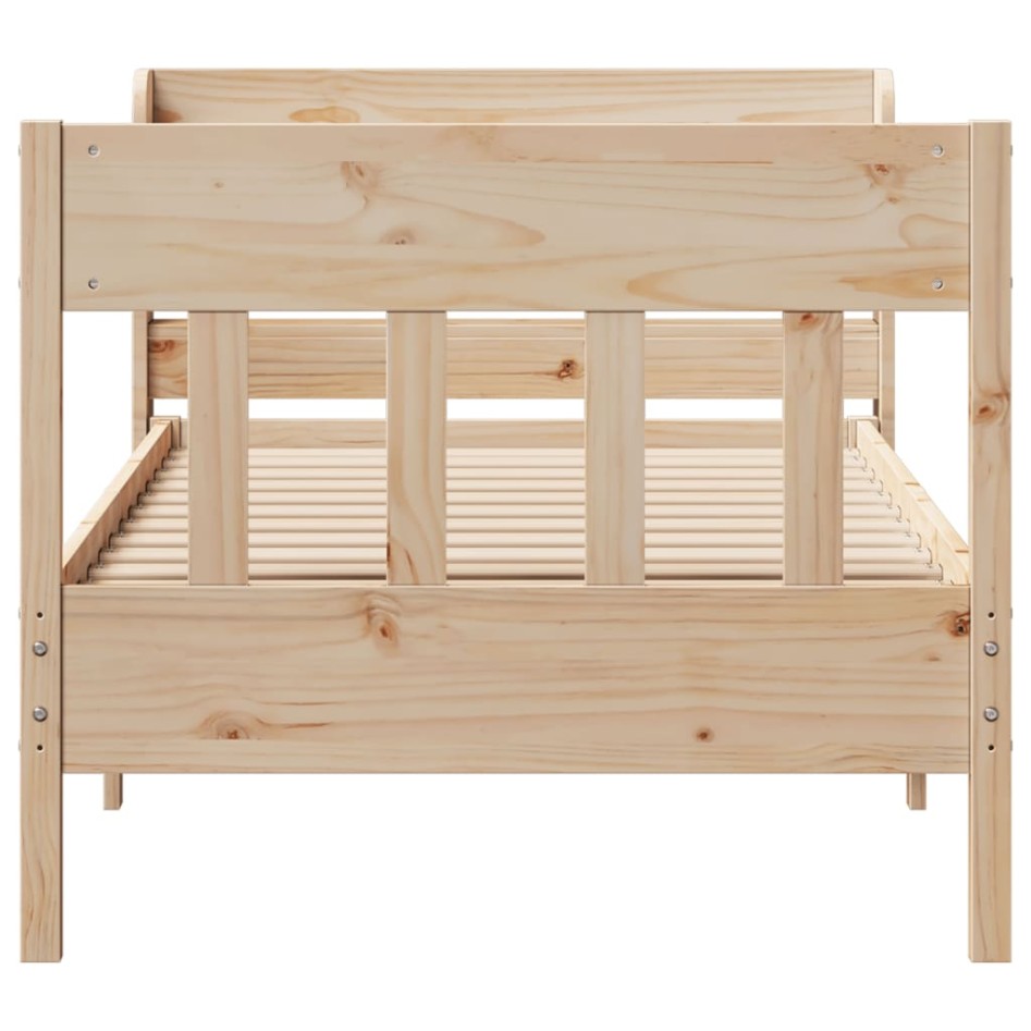 Estructura de cama sin colchón madera maciza pino 75x190