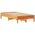 Estructura de cama sin colchón madera maciza marrón 75x190