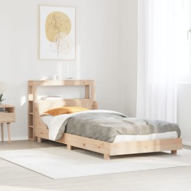 Estructura de cama sin colchón madera maciza de pino 100x200