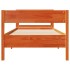 Cama sin colchón madera maciza de pino marrón cera 100x200