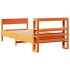 Cama sin colchón madera maciza de pino marrón cera 100x200