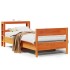 Estructura de cama sin colchón madera maciza marrón 75x190
