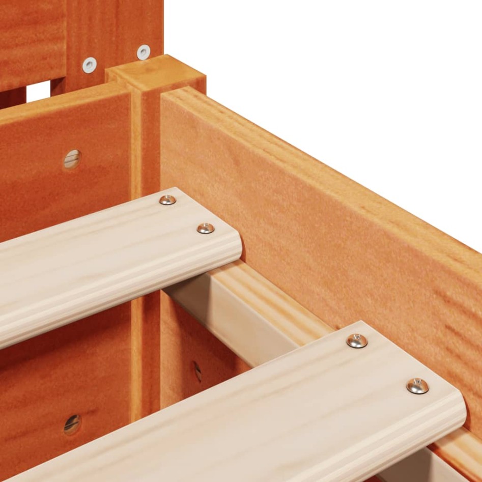 Estructura de cama sin colchón madera maciza marrón 75x190