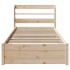Estructura de cama con cabecero madera maciza pino 75x190
