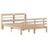 Estructura de cama con cabecero madera maciza pino 140x190