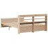 Estructura de cama con cabecero madera maciza pino 140x200