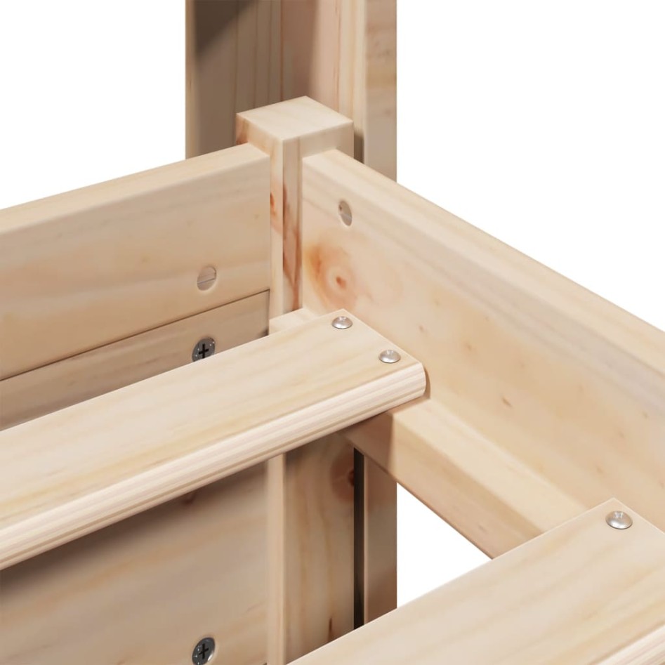 Estructura de cama con cabecero madera maciza pino 140x200