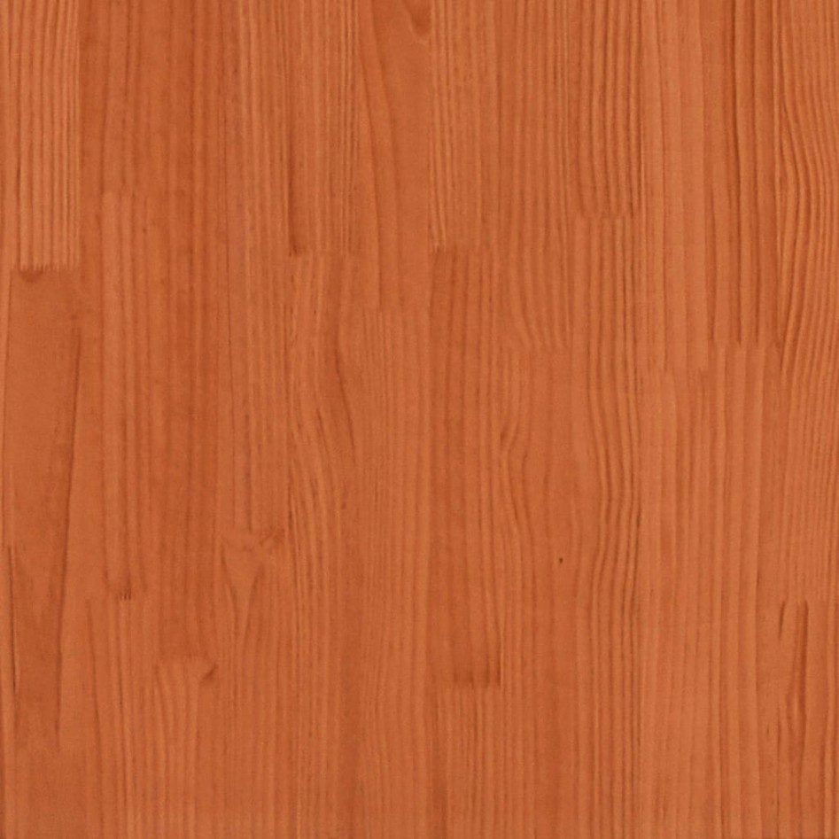 Estructura cama con cabecero madera pino marrón cera 90x190