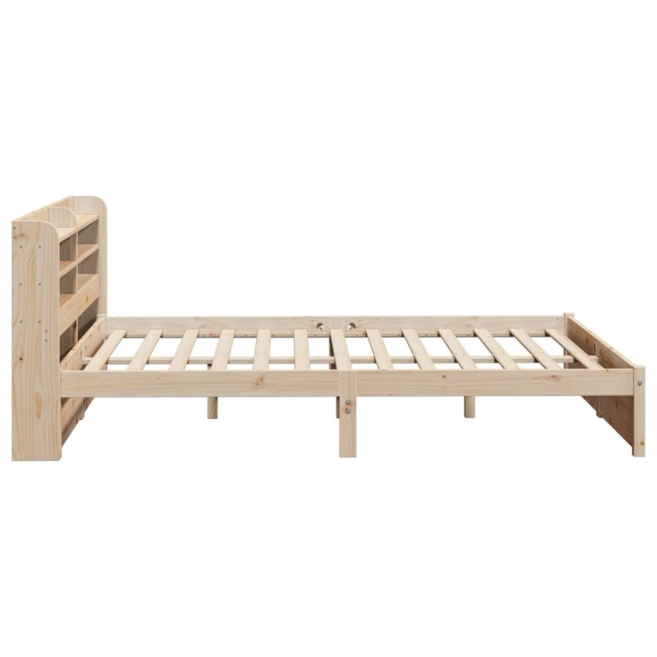 Estructura de cama con cabecero madera maciza pino 140x200