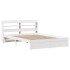 Estructura de cama con cabecero sin colchón blanco 140x190