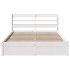 Estructura de cama con cabecero sin colchón blanco 140x190
