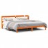 Estructura cama con cabecero madera pino marrón cera 200x200