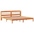 Estructura cama con cabecero madera pino marrón cera 200x200