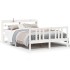 Estructura de cama con cabecero sin colchón blanco 160x200