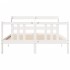 Estructura de cama con cabecero sin colchón blanco 160x200